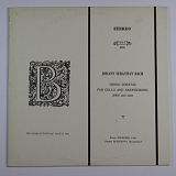 Cello Pierre Fournier, Harpsichord Zuzana Ruzickova - Johann Sebastian Bach: Three Sonatas for Cello and Harpsichord BWV 1027-1029 / Pierre Fournier, Cello; Zuzana Ruzickova,