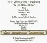 Monsoon Bassoon, The - In Bold Gardens Tape